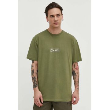 Vans tricou din bumbac barbati, culoarea verde, cu imprimeu