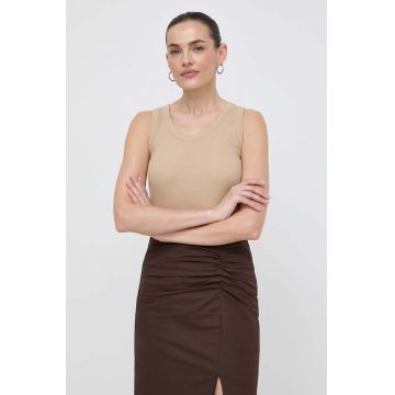 Weekend Max Mara top din bumbac culoarea bej 2415940000000