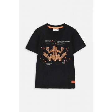 Coccodrillo tricou de bumbac pentru copii culoarea negru, cu imprimeu