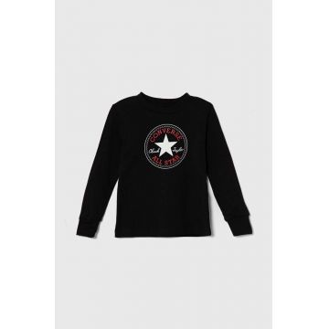 Converse longsleeve din bumbac culoarea negru, cu imprimeu