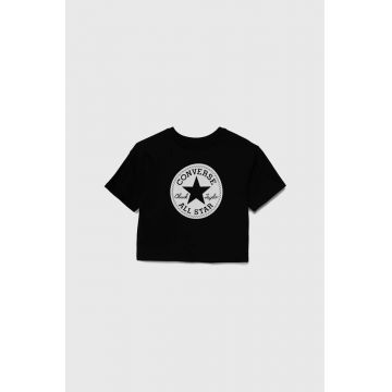 Converse tricou copii culoarea negru