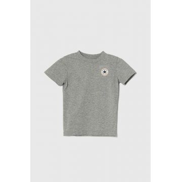 Converse tricou de bumbac pentru copii culoarea gri, cu imprimeu