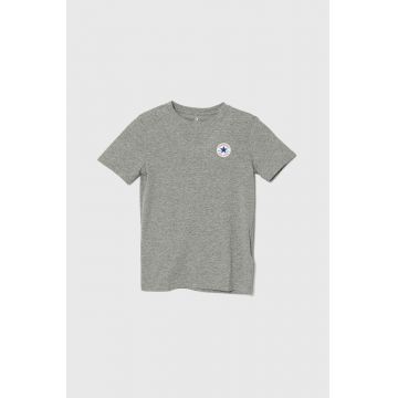 Converse tricou de bumbac pentru copii culoarea gri, cu imprimeu