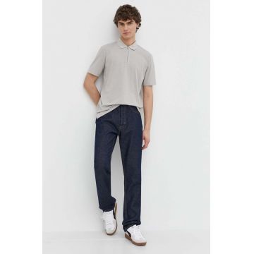 HUGO tricou polo bărbați, culoarea gri, uni 50496003