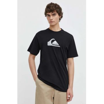 Quiksilver tricou din bumbac barbati, culoarea negru, cu imprimeu