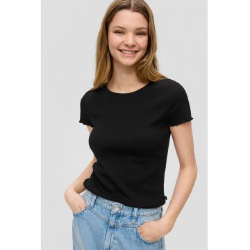 Tricou slim fit cu decolteu la baza gatului