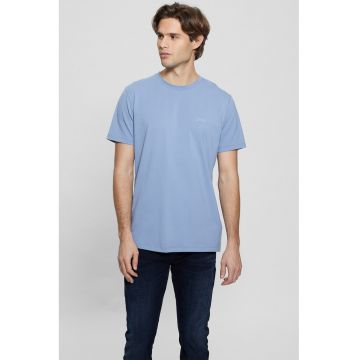 Tricou slim fit cu decolteu la baza gatului