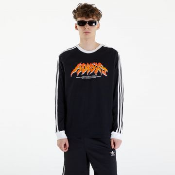 Tricou adidas Flames Long Sleeve Tee Black/ White