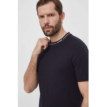 BOSS Green tricou din bumbac bărbați, culoarea bleumarin, uni 50512867