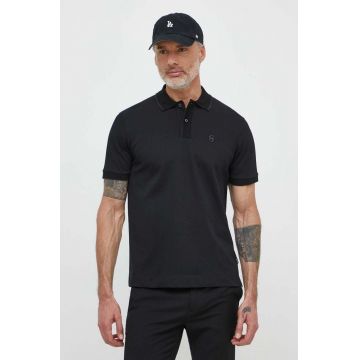 BOSS polo de bumbac culoarea negru, uni 50512112