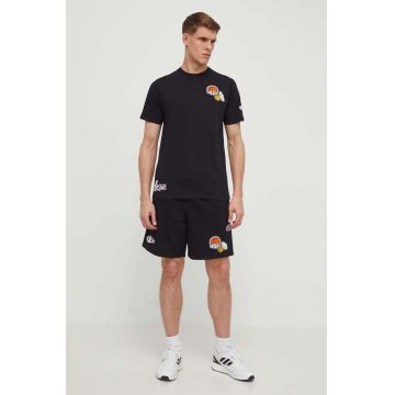 Ellesse tricou din bumbac Boretto T-Shirt barbati, culoarea negru, cu imprimeu, SHV20120