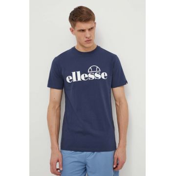 Ellesse tricou din bumbac Fuenti Tee barbati, culoarea albastru marin, cu imprimeu, SHP16469