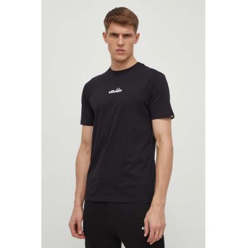 Ellesse tricou din bumbac Ollio Tee barbati, culoarea negru, cu imprimeu, SHP16463