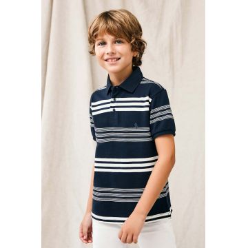 Mayoral tricou polo copii culoarea albastru marin, modelator