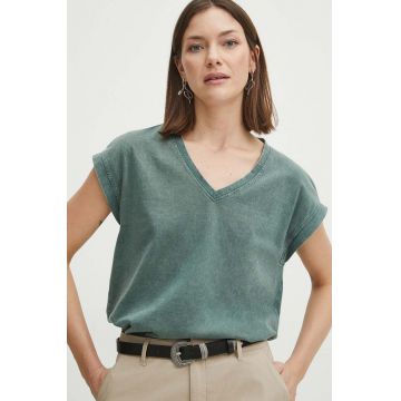 Medicine tricou din bumbac femei, culoarea verde