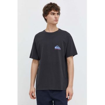 Quiksilver tricou din bumbac barbati, culoarea negru, cu imprimeu