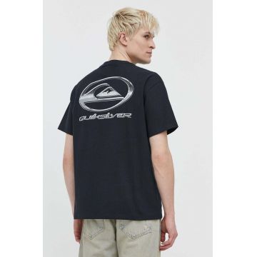 Quiksilver tricou din bumbac barbati, culoarea negru, cu imprimeu