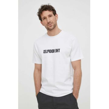 The Kooples tricou din bumbac barbati, culoarea alb, cu imprimeu