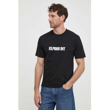 The Kooples tricou din bumbac barbati, culoarea negru, cu imprimeu