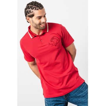 Tricou polo din bumbac cu model pique