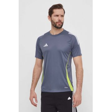 adidas Performance tricou de antrenament TIRO 24 culoarea gri, modelator, IV6951