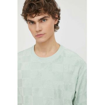 Levi's tricou din bumbac barbati, culoarea verde, modelator