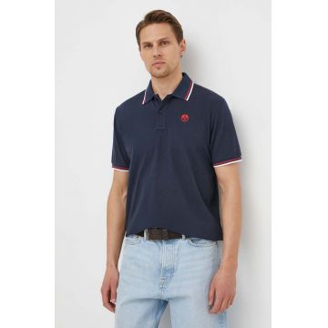 North Sails polo de bumbac culoarea albastru marin, neted, 692455