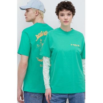 On Vacation tricou din bumbac Beach Day culoarea verde, cu imprimeu, OVC T145