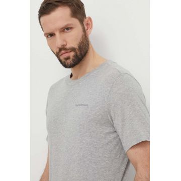 Peak Performance tricou din bumbac barbati, culoarea gri, neted