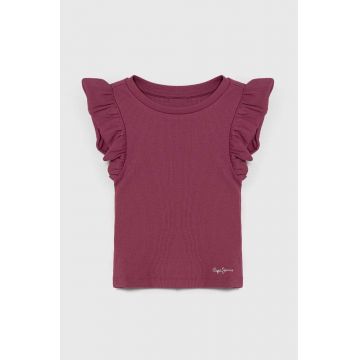 Pepe Jeans tricou copii QUANISE culoarea violet