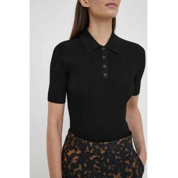 Theory tricou polo femei, culoarea negru