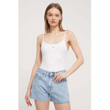 Tommy Jeans body femei, culoarea alb DW0DW17993