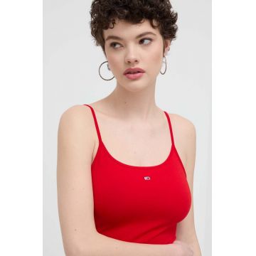 Tommy Jeans body femei, culoarea roșu DW0DW17993