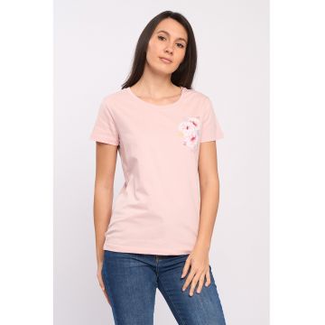 Tricou de bumbac cu imprimeu floral