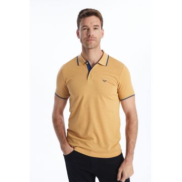 Tricou polo uni din material pique