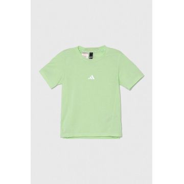 adidas tricou copii culoarea verde, neted