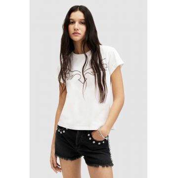 AllSaints tricou din bumbac RANDAL ANNA TEE femei, culoarea alb, WM583Z