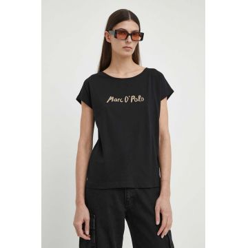 Marc O'Polo tricou din bumbac femei, culoarea negru