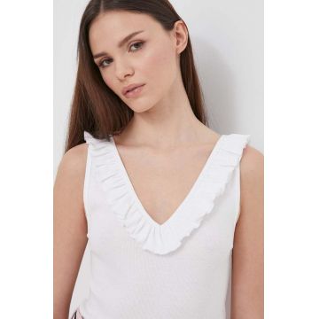 Pepe Jeans top femei, culoarea alb