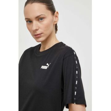 Puma tricou din bumbac femei, culoarea negru, 675994