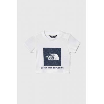 The North Face tricou de bumbac pentru copii BOX INFILL PRINT TEE culoarea alb, cu imprimeu