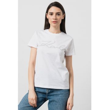 Tricou din bumbac organic cu strasuri