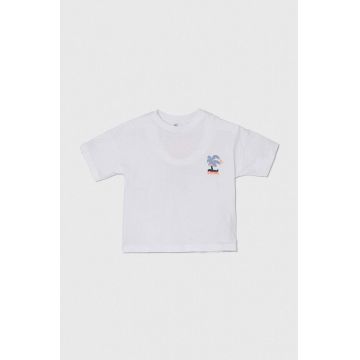 zippy tricou de bumbac pentru copii culoarea alb, cu imprimeu