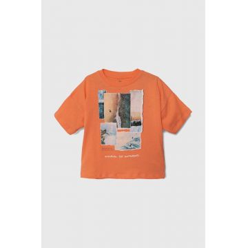 zippy tricou de bumbac pentru copii culoarea portocaliu, cu imprimeu