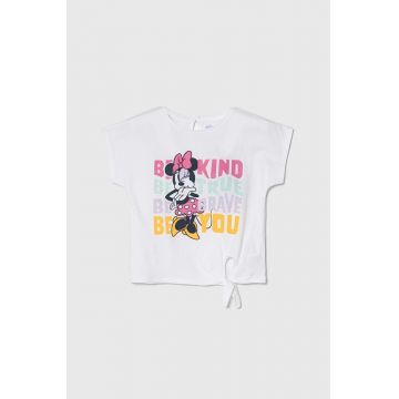 zippy tricou de bumbac pentru copii x Disney culoarea alb