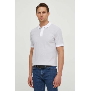 BOSS polo de bumbac culoarea gri, uni 50513580