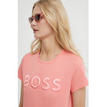 BOSS tricou din bumbac femei, culoarea violet 50514967