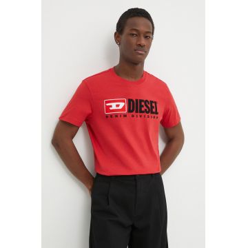 Diesel tricou din bumbac bărbați, culoarea roșu, cu imprimeu A03766.0GRAI