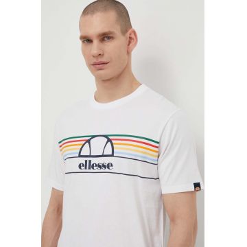 Ellesse tricou din bumbac Lentamente T-Shirt barbati, culoarea alb, cu imprimeu, SHV11918