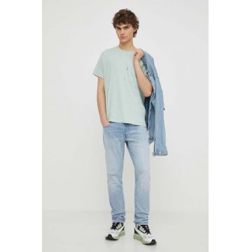 Levi's tricou din bumbac barbati, culoarea gri, neted